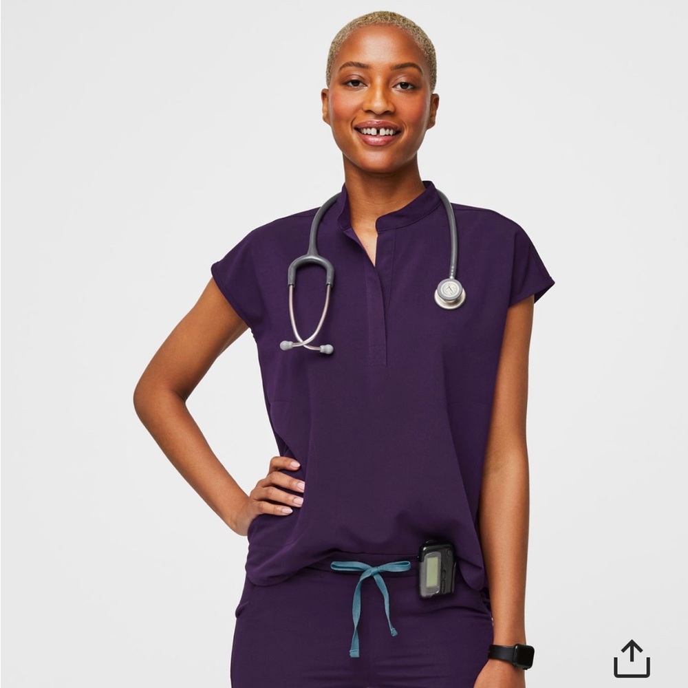 FIGS Purple Jam Rafaela Oversized Scrub Top